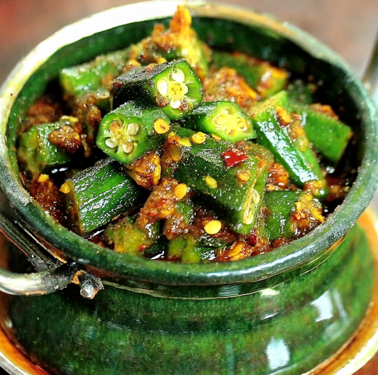 Spicy Okra / Masala Bhindi / Bendakaya (1 cup)